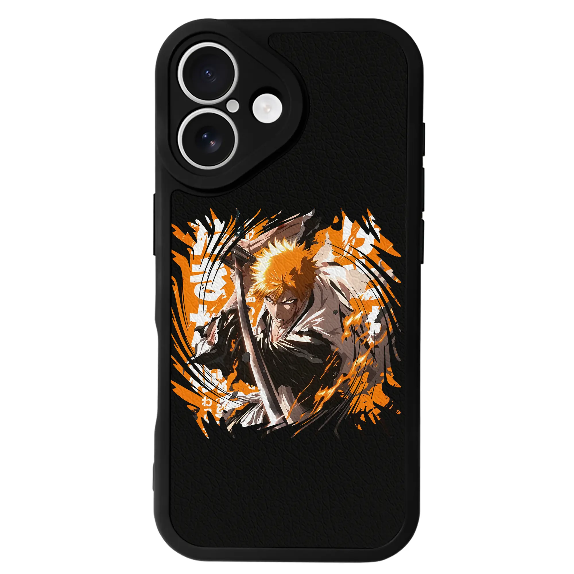 ブリーチ グッズ 黒崎 一護 - IPhone 16シリーズ対応 ・ シリコンスマホケース ・ レザー調 ・ 高精度フィット ・ 耐衝撃 ・ ワイヤレス充電対応 ・ 精密カット